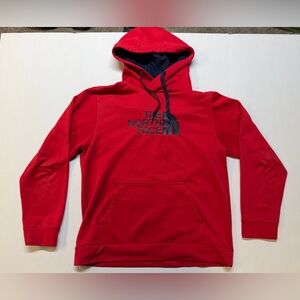 The North Face Red And Navy Blue Men’s Large Hoodie Sweatshirt